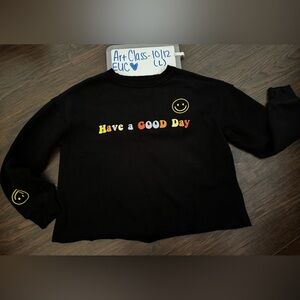 Art Class Black Sweatshirt with smiley